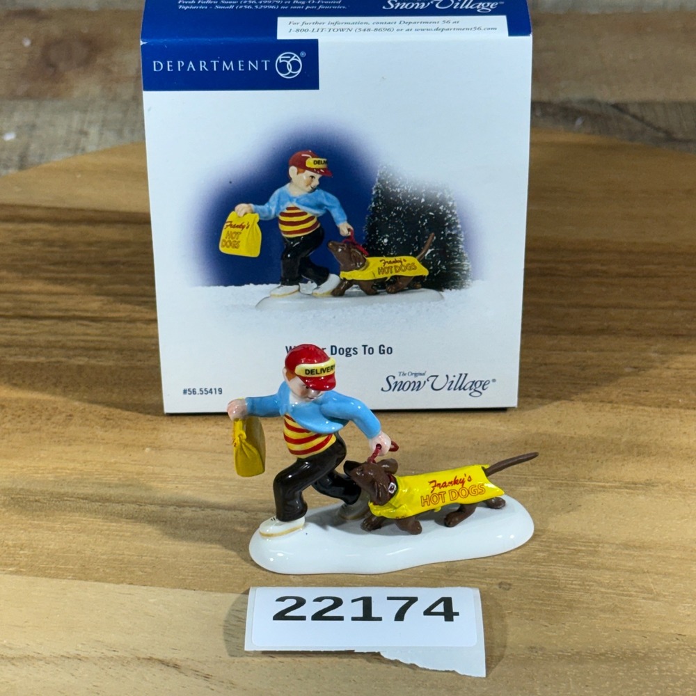 Dept 56 Snow Village Weiner Dogs To Go Accessory 56.55419 Multicolor Figurine